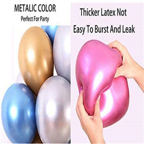 50pcs 12 Inch Metallic Latex Balloons Party Balloons for Party Birthday -Mixed