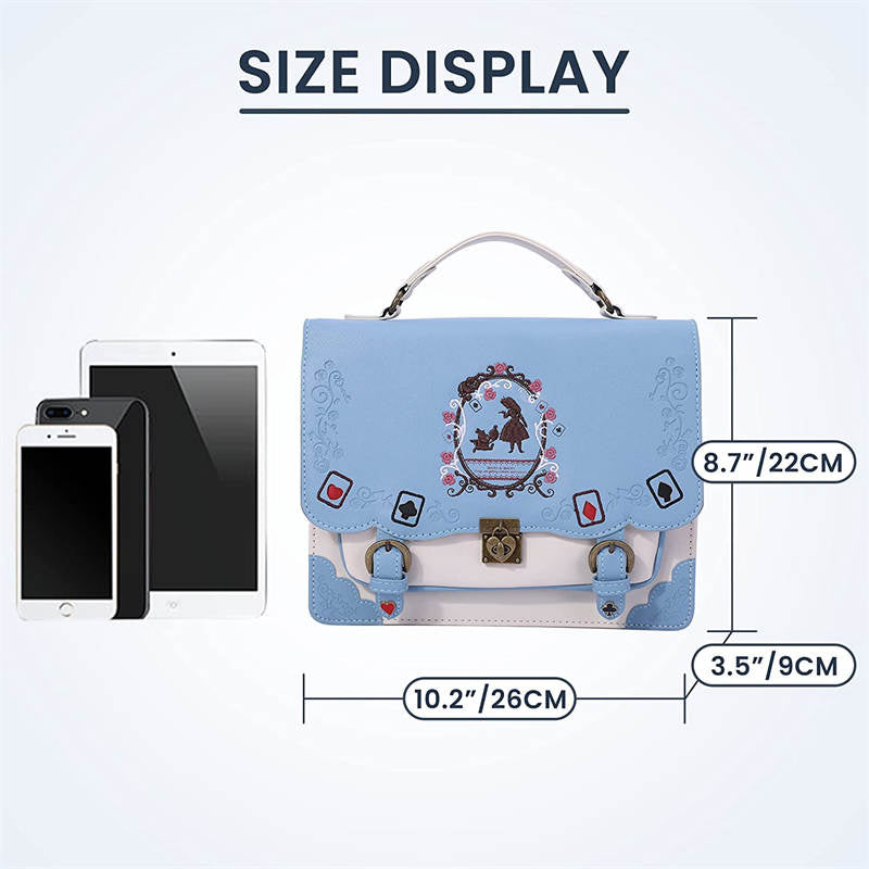 Women Vintage Messenger Bag Lolita Cute Handbags for Girls-Blue