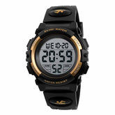 Kids Fashion Digital Watch Boys Sports Waterproof Led Watches-Gold