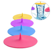 4Pcs Mug Cover Food Grade Silicone Water Drop Shape Candy Color for Cup Lids