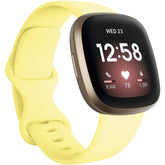 Soft Silicone Sport Replacement Strap For Fitbit Versa 3/Fitbit Sense Small Large-Yellow