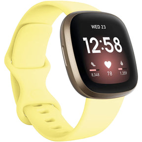 Soft Silicone Sport Replacement Strap For Fitbit Versa 3/Fitbit Sense Small Large-Yellow