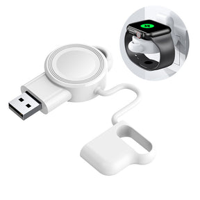 USB Portable Magnetic Watch Wireless Charger for Apple Watch 1/2/3/4/5/6/SE-White