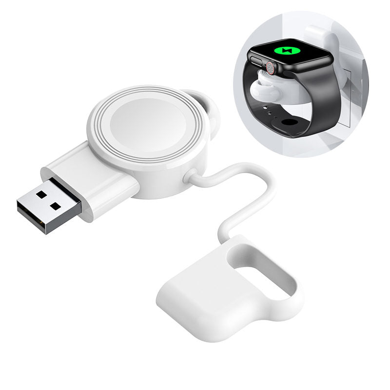 USB Portable Magnetic Watch Wireless Charger for Apple Watch 1/2/3/4/5/6/SE-White