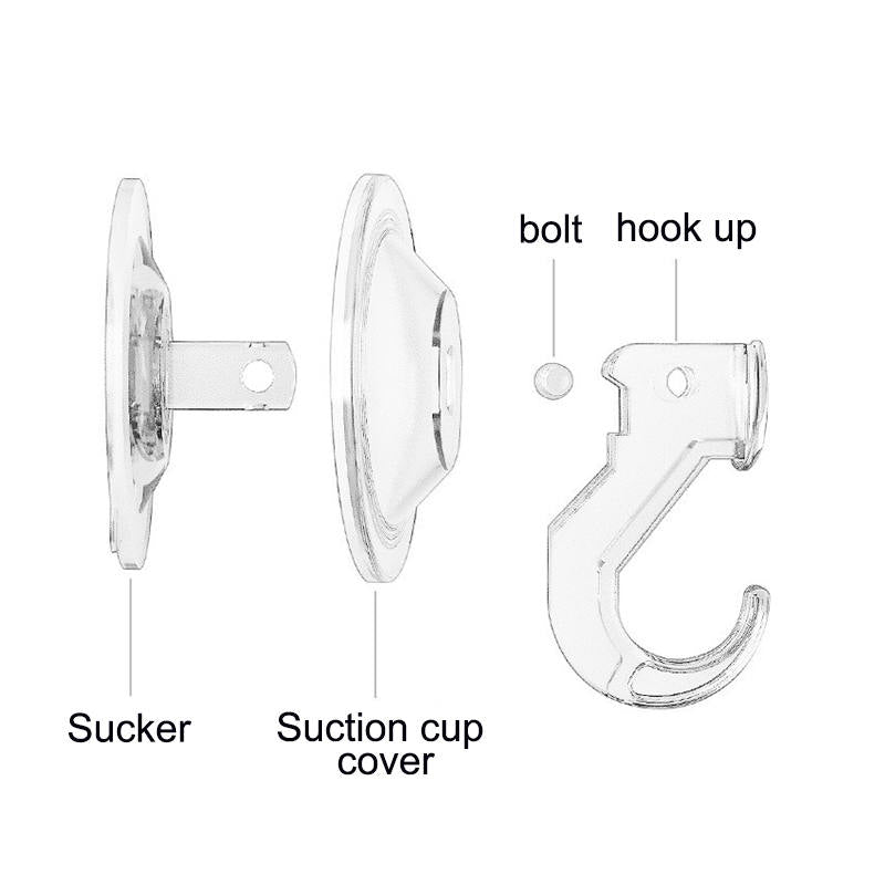 4 PcsBathroom Clear Suction Hooks Reusable Vacuum Suction Cup Hook Multi-Use for Home