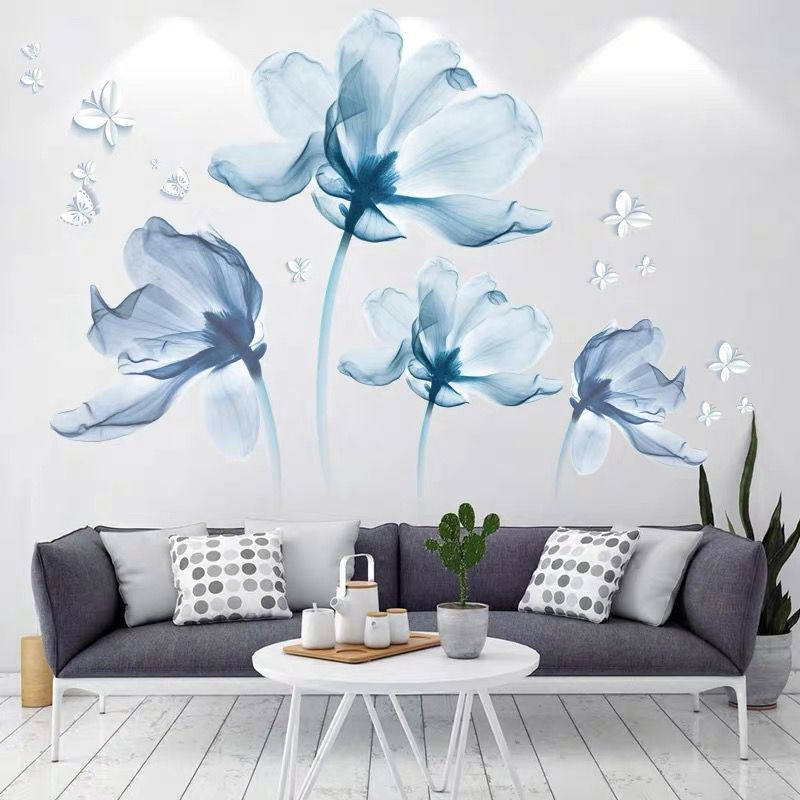 Creative Removable 3D Flower Wall Decals Romantic Floral Wall Sticker for Home Decoration