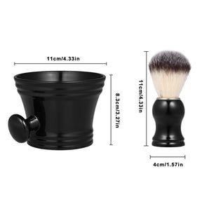 Shaving Soap Mug Bowl with Handle with Shaving Brush Two-Piece Set