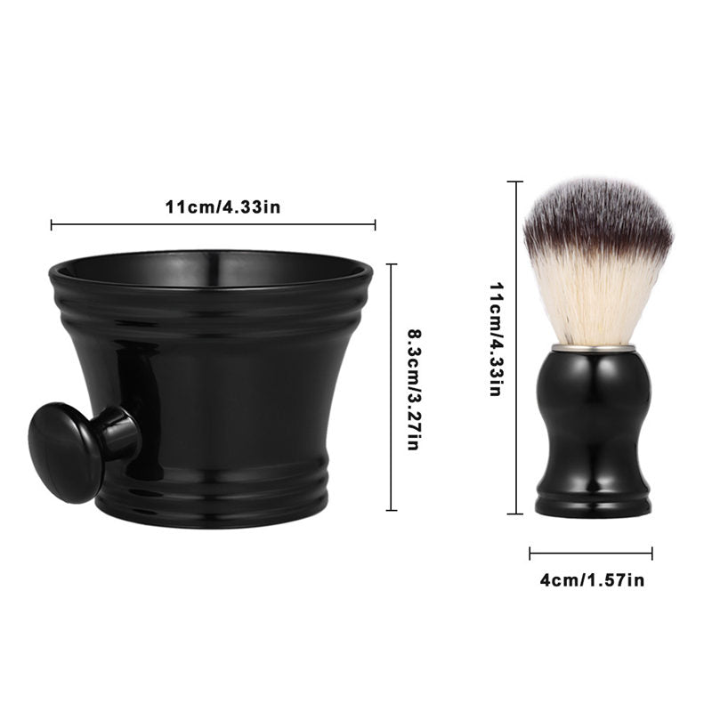 Shaving Soap Mug Bowl with Handle with Shaving Brush Two-Piece Set