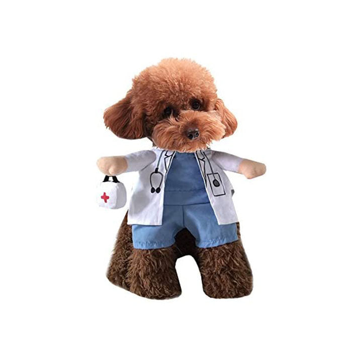 Pet Halloween Costumes for Dog Cat Funny Doctor Uniform