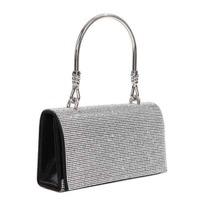 Womens Handbag Glitter Rhinestones Bag Evening Clutch for Party Wedding-Black