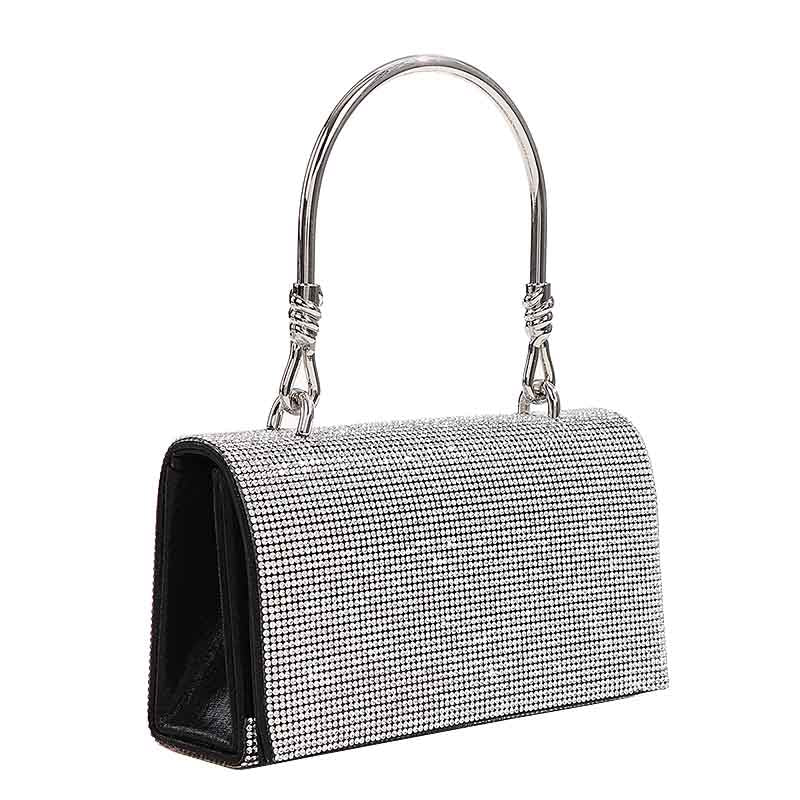 Womens Handbag Glitter Rhinestones Bag Evening Clutch for Party Wedding-Black