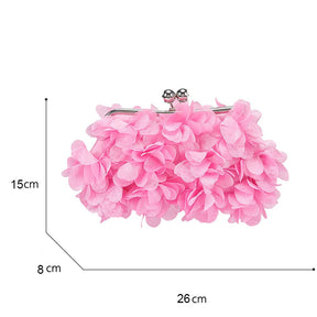 Clutch Evening Bags Floral Appliques Crossbody Bag For Women-Pink