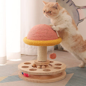 Cat Scratching Post 3-in-1 Interactive Track Toys and Hanging Plush Ball