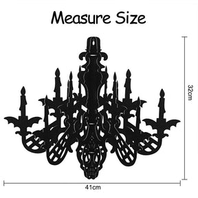 2 Pcs Black Chandelier Ceiling Hanging Decoration for Halloween Party