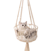 Cat Hammock Handwoven Hanging Cat Bed Tassel Design for Kittens Sleeping