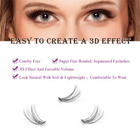 12 Clusters DIY Natural Eyelash Wispy Light 3D Effect Individual Lashes-W01