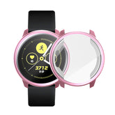 TPU Soft Slim Plating Full-Around Protective Watch Case Cover For Samsung Active-Pink