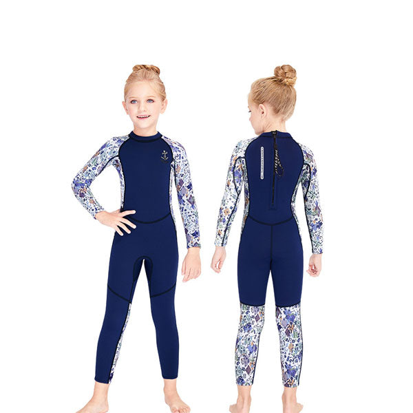 Adore Kids Wetsuit 2.5mm Warm One-piece Long-sleeved Thickened Wetsuit For Big Kids -M150557K-Purple