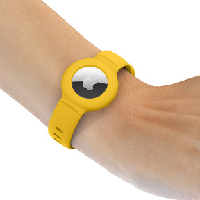 Apple Airtags Watch Strap Silicone Protective Sleeve-Yellow