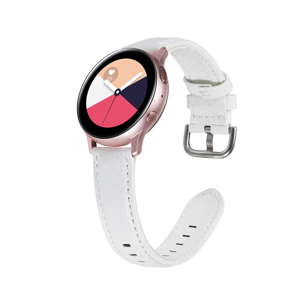 Shell Pattern Leather Watch Band For Samsung Galaxy Watch 42/46mm Gear S3 Frontier/Classic(White)