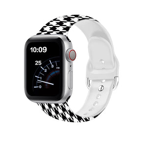 Silicone Printed Watch Band Houndstooth for iWatch Series SE/6/5/4/3/2/1