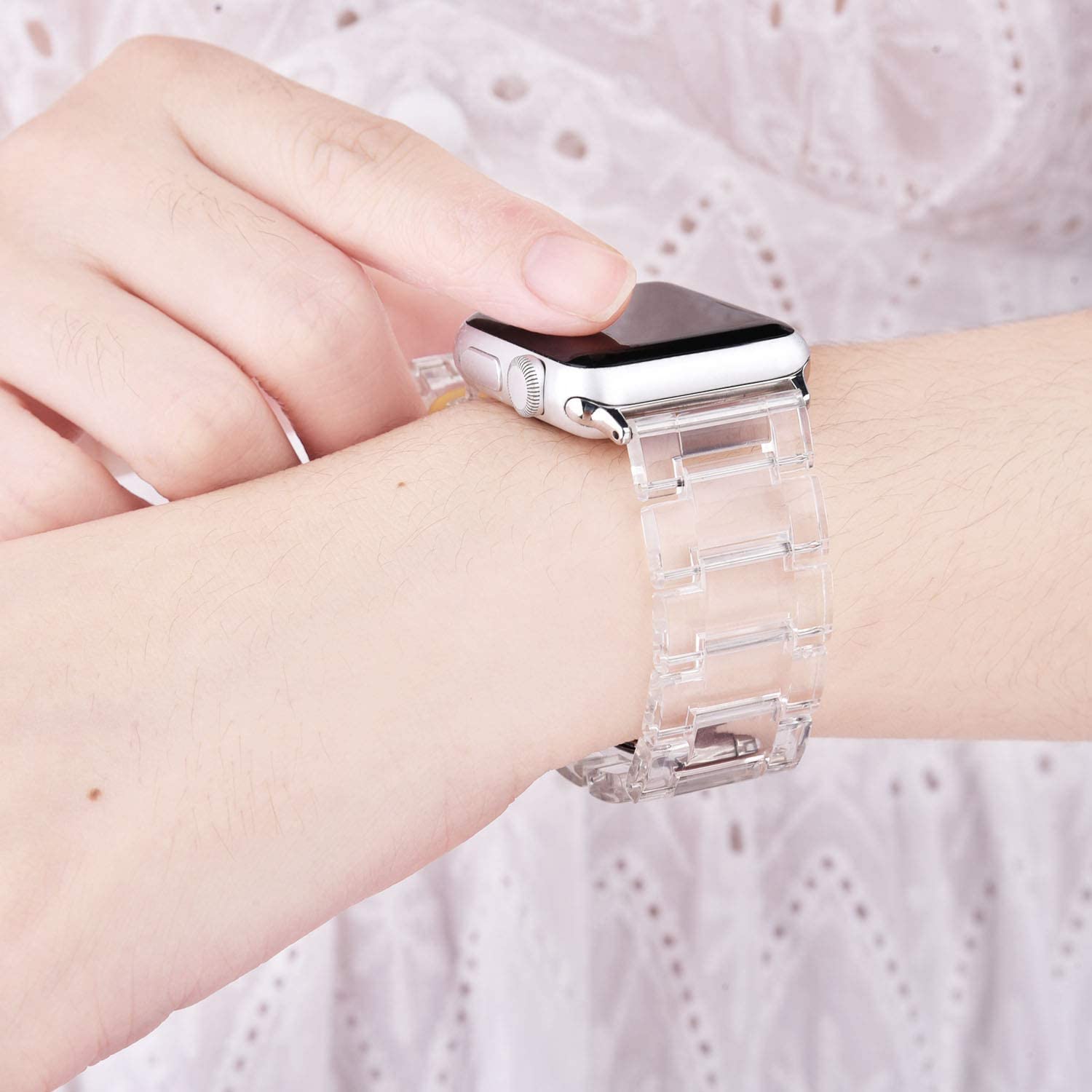 Clear Resin Watch Strap For Apple iWatch-Clear