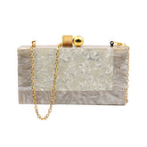 Women Acrylic Evening Clutch bag Glitter Marble Purse for Wedding Prom