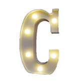 Decorative Led Light Up Number Letters White Plastic Marquee Number Lights Sign Party Wedding Decor Battery Operated (C)