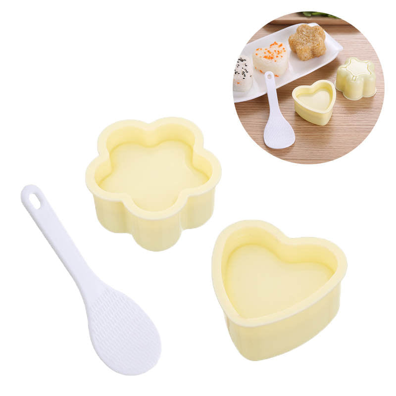2 Pcs Rice Ball Mold Heart-Shaped Sushi Mold for Bento or Japanese Boxed Meal
