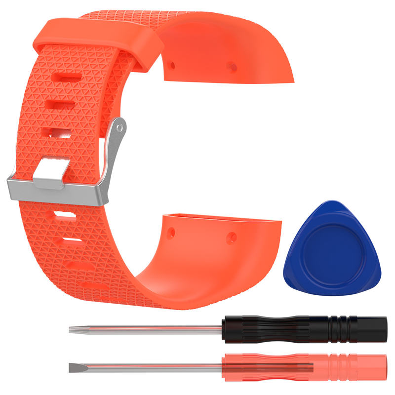 Soft Silicone Band For Fitbit Surge Smart Watch Replacement Accessories-Orange
