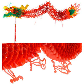 3D Chinese New Year Paper Dragon Garland Hanging Decoration New Year Party Ornaments 39 Inch