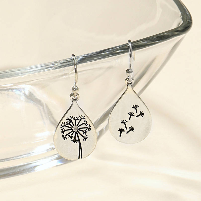 Dandelion Water Drop Earrings for Women Teen Girls