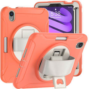 SpiderA iPad Case For iPad Mini 6 Heavy Duty Shockproof Rugged Protective Case With Holder-LivingCoral