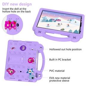 Strawberry iPad Case Shockproof with Handle Shoulder Strap for iPad 10th 2022-LightPurple