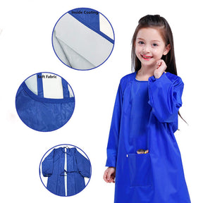 Kids Art Smocks Waterproof Artist Painting Long Sleeve Aprons for Children-Purple