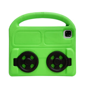 Wheel iPad Case For iPad Pro 11/Air4 10.9 inch Shockproof Stand Cover With Handle Stand-Green