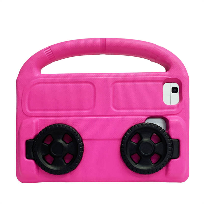 Wheel Samsung Tablet Tablet Case For 8.0inch Tab A 3 4 E/8.7inch Tab A7lite Shockproof Stand Cover With Handle Stand-Rose