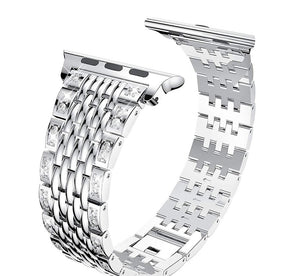 XZZ Stainless Steel Watch Band Quick Release Wristbands for Apple IWatch Series SE/1/2/3/4/5/6 For Women Men-Silver