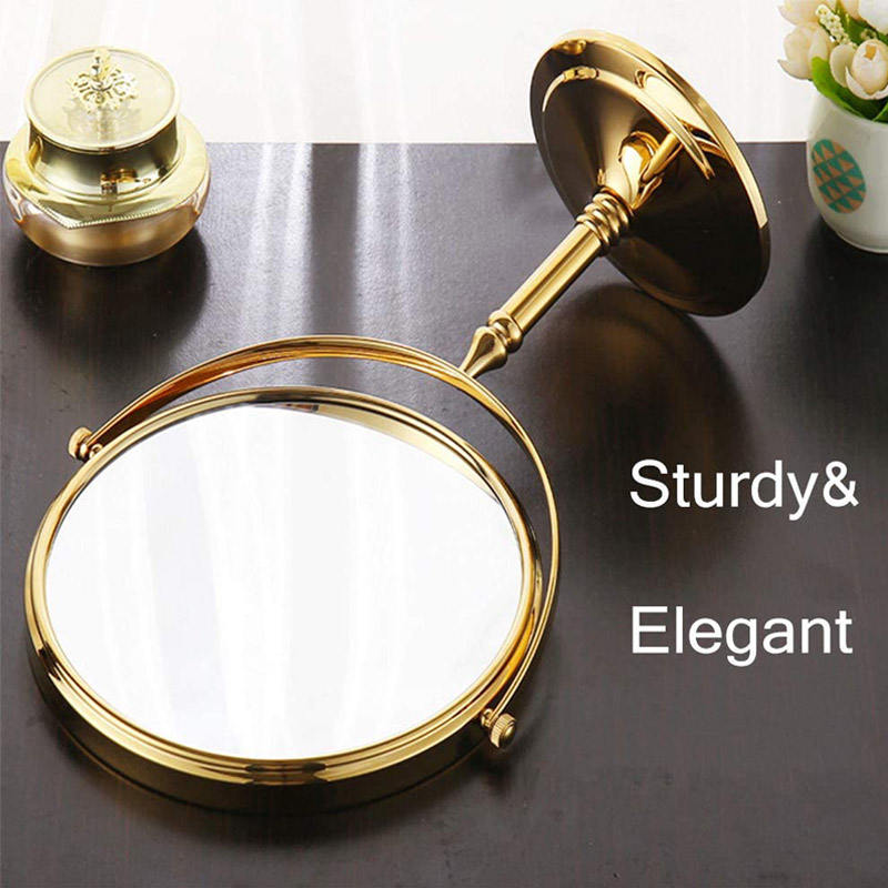 6in Standing Mirror Dual-Sided Magnifying Makeup Mirror-Gold