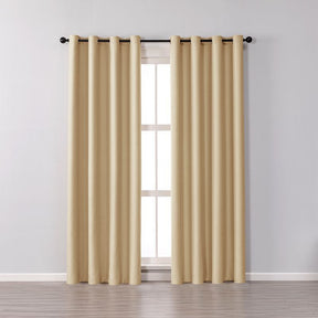 2 Panels Solid Color Blackout Curtains for Living Room-Yellow