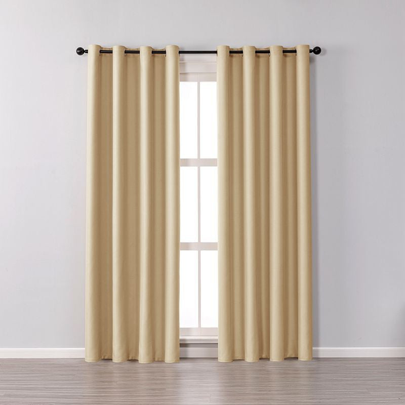 2 Panels Solid Color Blackout Curtains for Living Room-Yellow