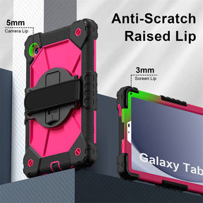 Rugged Tablet Case with Stand and Shoulder Strap for Samsung Galaxy A9-BlackRose