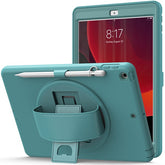 B-Spider Man iPad Case 3-Layer Multi-Function Case Hand Strap Tablet Shell For 8th/7th Gen iPad 10.2 2019/2020-Pine Needle Green