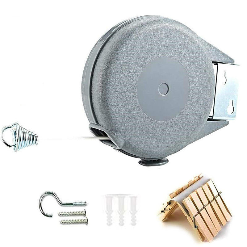 Retractable Clothesline Portable Heavy Duty Indoor and Outdoor Single Clothes Drying Rack