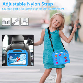 Strawberry iPad Case Shockproof with Handle Shoulder Strap for iPad 10th 2022-SkyBlue