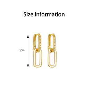 Pair Of Paperclip Link Chain Drop Earrings for Women