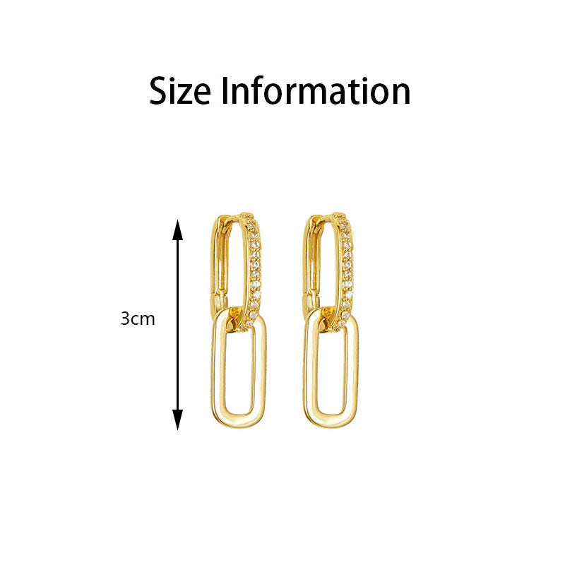 Pair Of Paperclip Link Chain Drop Earrings for Women