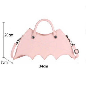 Women Novelty Bat Shoulder Bag Fashion Halloween Handbags-Pink