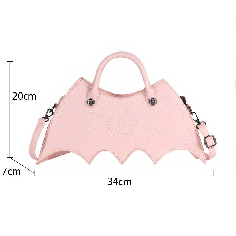 Women Novelty Bat Shoulder Bag Fashion Halloween Handbags-Pink