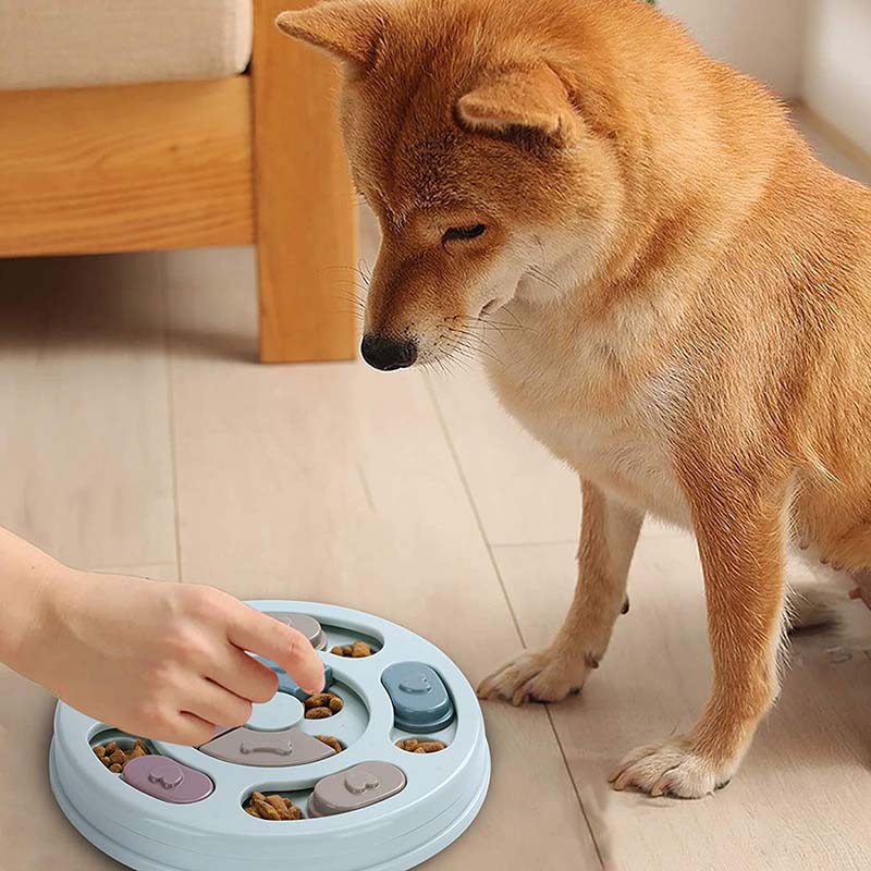 Dog Puzzle Feeder Toys for IQ Training Mental Enrichment-Blue